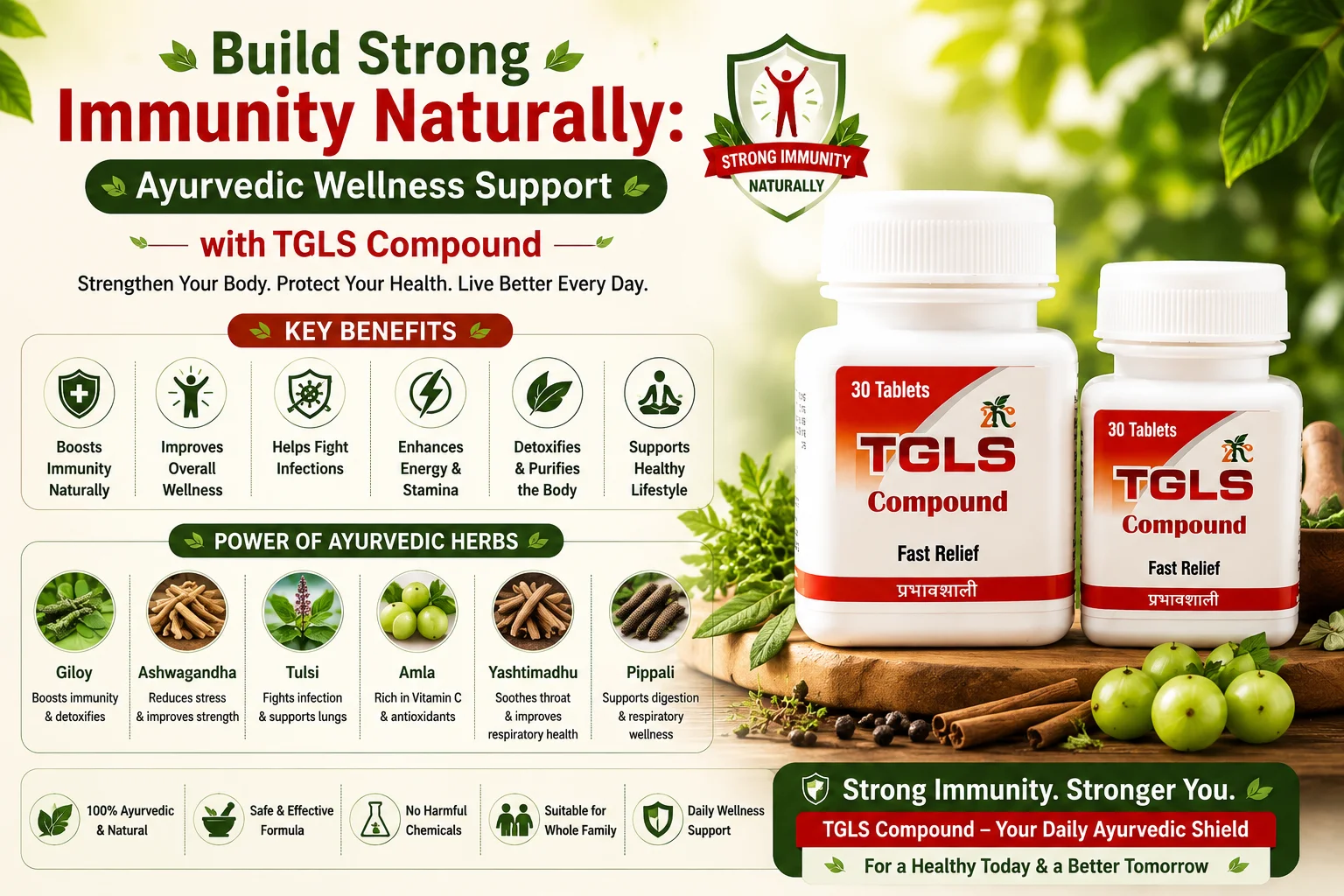 Build Strong Immunity Naturally: Ayurvedic Wellness Support with TGLS Compound